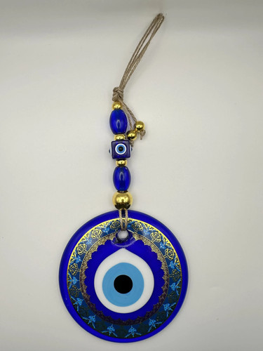 Nazar wandamulett blau gold - nazar,