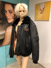 REDSKINS USA PILOTEN FLIEGER LEDERJACKE SCHWARZ + WESTE LIMITIERTE RARITÄT XXL