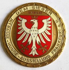 Medaille Dem Sieger Int. Rasse Hunde Ausstellung Frankfurt 1960 Preis Plakette