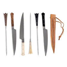 Mittelalter Besteck Messer und Pfriem inkl. Doppellederscheide Spätmittelalter