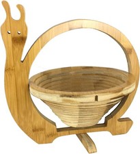 Bambus Obstkorb Schnecke Dekoschale Obstschale Holz Design faltbar