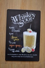 WHISKEY SOUR COCTAIL Blechschild - Retro - Vintage - Werbeschild - Deko