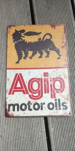 Retro werbeschild agip motor - retro,