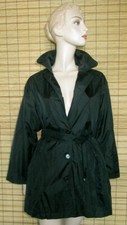 SCHWARZER REGENMANTEL - RAINCOAT - NYLON - GR. L