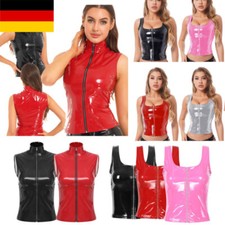 DE Damen Glänzendes Leder Wet