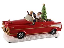 Weihnachtsmann im Auto - 2 Modelle - LED Weihnachts Szene m. Musik + Bewegung