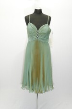 180 389  Unique Cocktailkleid Gr. S schilf ärmellos Träger knielang Strass NEU!