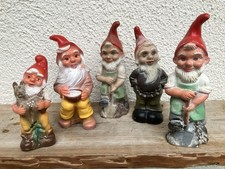 5 Gartenzwerge alle original ZEHO mit Glasaugen Konvolut
