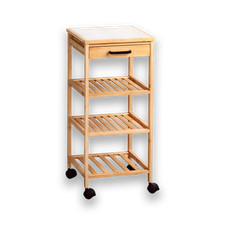 Kesper Küchenwagen 34x73x34 Servierwagen mit Schublade Bambus Beistellwagen NEU