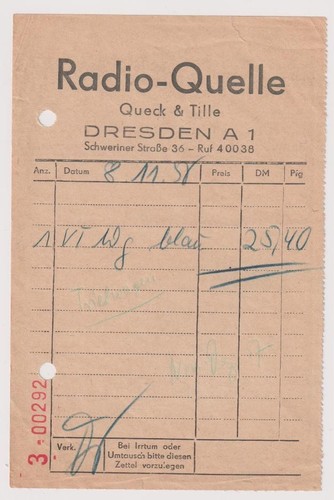 Quittung rechnung radio quelle - rechnung,