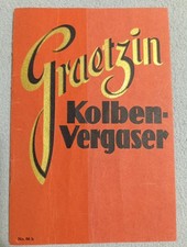 Original Prospekt Graetzin Kolben Vergaser Auto Motorrad Oldtimer Ersatzteile 
