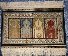  Seiden Teppich- handgeknüpfter Sammlerteppich  Hereke,45x25 cm.Vitrinenstück.