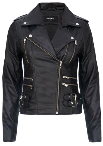 Damen leder biker jacke - leder,