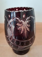 Glas Vase, geschliffen mit