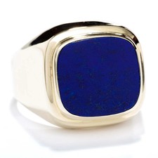 Siegelring aus 585er Gelbgold mit einem ovalen Lapislazuli Ringgröße 69