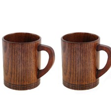 2× Holz Tasse Primitive