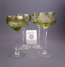 Konvolut vier Überfang Kristall Weingläser original aus der Zeit von 1900- 1960