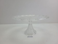 Tortenplatte Platte mit Fuß Blumen Pressglas vintage Deko H:15cm #2512187