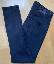 ? Blue Fire® Skinny Jeans - Schwarz mit Nieten W29/L32 (D38) - Repariert