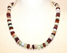 Halskette Aquamarin mit Achat  48 cm  NEU