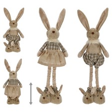 Dekofigur Osterhase mit Hasenschuh & Teleskopbeinen (2er Set) H:44-60 cm