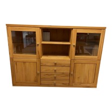 Kaiserleisten Highboard Verona Kernbuche Massiv Natur Geölt Metallgriffe mit 