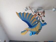 Drache Decke Mobile Holz Kinderzimmer Blau Beweglich