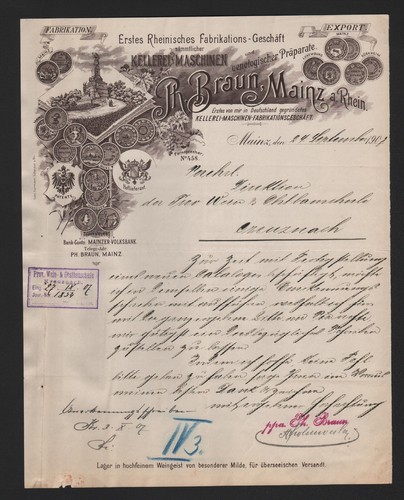 Mainz rechnung 1907 - mainz,,