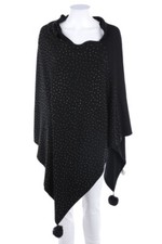Maison chic Poncho Pelz-Besatz ONE SIZE schwarz
