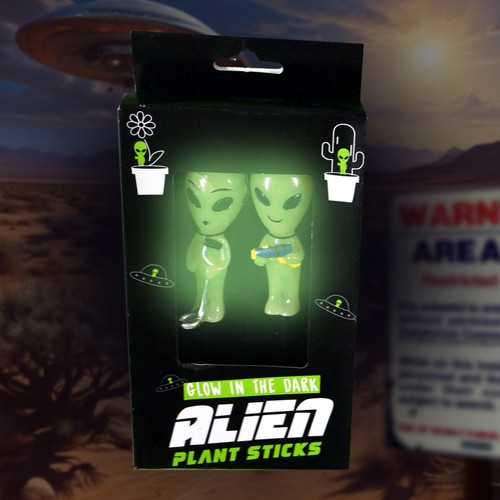 Phosphprizierende ufo alien - 2x,