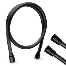Brauseschlauch Bad Duschschlauch Schwarz Glatt Drehkonus von 60cm - 250cm 