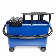 Fliesenwascheimer Wascheimer mit Deckel Bodenrollen Ausdrücksieb 22L IDEAL