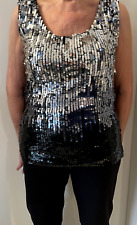 Swing Pailetten Oberteil Silber