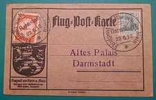 01 - Flugpost Rhein Main Karte Darmstadt 1912 Sieger 11 Zeppelin Altes Palais