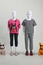 Kinderpuppe SC-1W Schaufensterpuppe weiß 2 Köpfe  Jungen abstrakt Egghead Kin