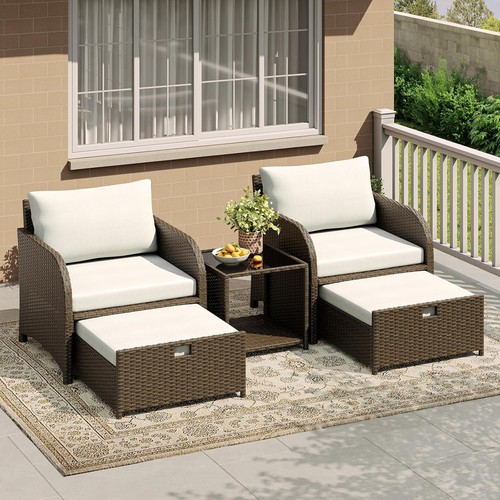 5tlg rattan gartenmöbel set - 5tlg,