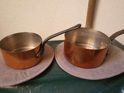 Vintage kupfer kasserollen - vintage-kupfer-, 2x