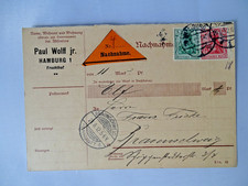 Deutsches Reich Nachnahme Karte von Hamburg Paul Wolff - Braunschweig 1912