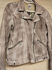 Gipsy - Damen Lederjacke Bikerjacke Lammleder Braun/beige Gr. S