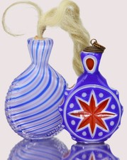 Alte GLAS Schnupftabakdose Schnupftabakflasche Schnupftabak 2x BIXL Glasflasche