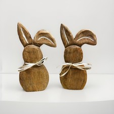 2x Hase mit Schleife Osterhase