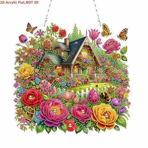 Diamond art cottage - cottage, hängendes