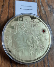 Schweiz - 376g Medaille - Wilhelm Tell - vergoldet - RAR