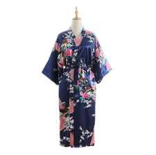 Damen langer Satin Kimono