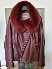 STEVEN-K Traum - Lederjacke Gr. 38 M Lammnappa Fuchspelz bordeaux weinrot 
