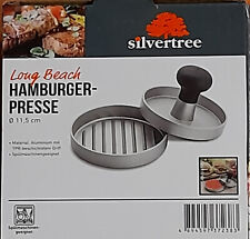 Hamburger Presse Grill BBQ Edelstahl Aluminium Frikadellen Silvertree Long Beach