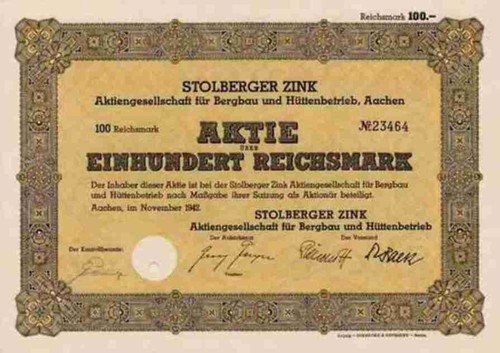 Stolberger zink 1942 - zink, aachen