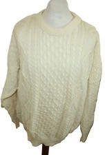 ARAN CRAFTS ARAN SWEATER  HERREN ZOPF  WOLLE Pullover  Gr XXL 2XL   75CM