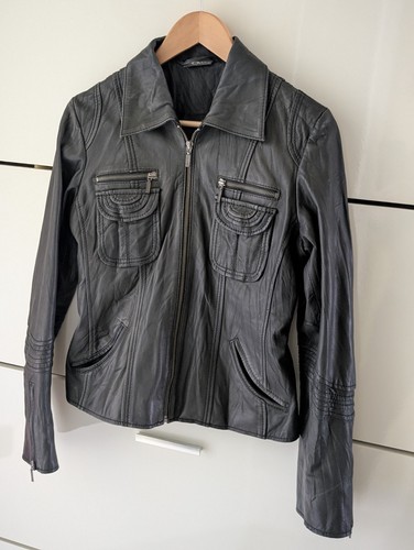 Lederjacke damen schwarz - lederjacke,