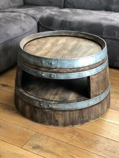 Weinfass Couchtisch mit Einlegeboden Whiskyfass-Optik | gebrauchtes Weinfass